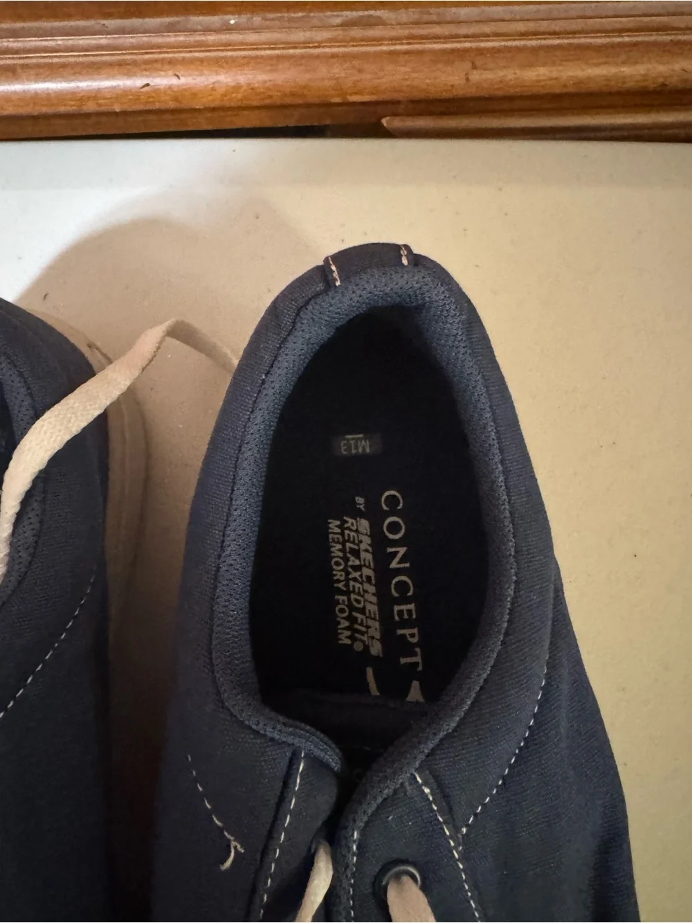 Men's Navy Canvas Low-Top Sneakers with White Laces